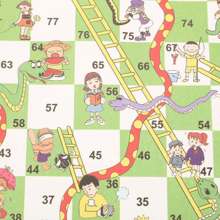 Snake Ladder Interesting Board Game Toy Set Portable Flying Chess Board Educational Kids Toys - Trendha