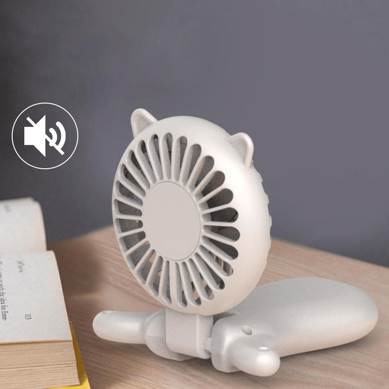 Portable Mini USB Rechargeable Neck Hanging Fan Handheld Desktop Foldable Silent Cooler for Travel Cooking Sporting - Trendha