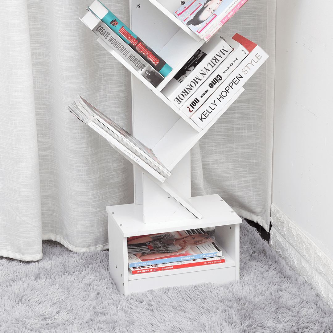 Tree-Shape Bookshelf Multi-Layer Wooden Storage Rack Standing Shelf Household Bookcase Simple Children'S Room Decor - Trendha
