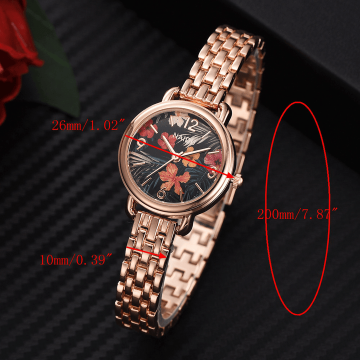NAIDU Casual Style Decorative Ladies Wrist Watch Full Steel Band Quartz Watch - Trendha