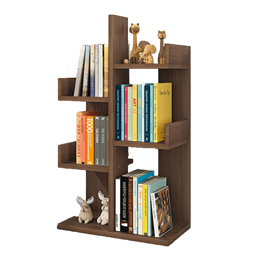 Creative Multi-Layer Bookshelf Simple Wooden Floor Bookcase Books Magazines Storage Shelf for Home Office Dormitory - Trendha