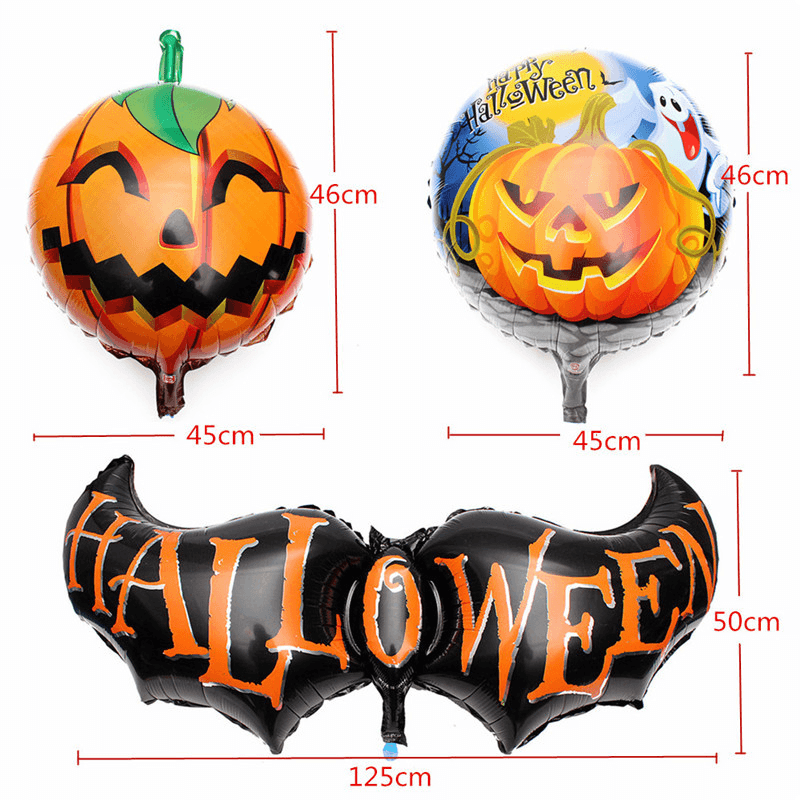Halloween Pumpkin Head Party Home Decorations Props Foil Balloons - Trendha