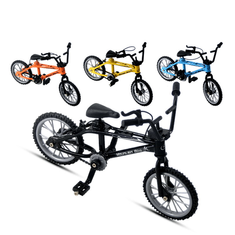 Mini Simulation Alloy Finger Bicycle Retro Double Pole Bicycle Model W/ Spare Tire Diecast Toys with Box Packaging - Trendha