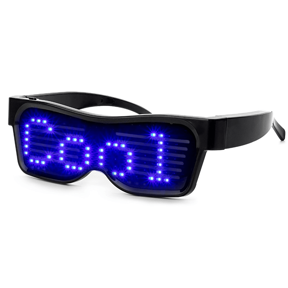 Bluetooth Programmable Text USB Charging LED Display Glasses Dedicated Nightclub DJ Holiday Party Birthday Children'S Toy Gift - Trendha