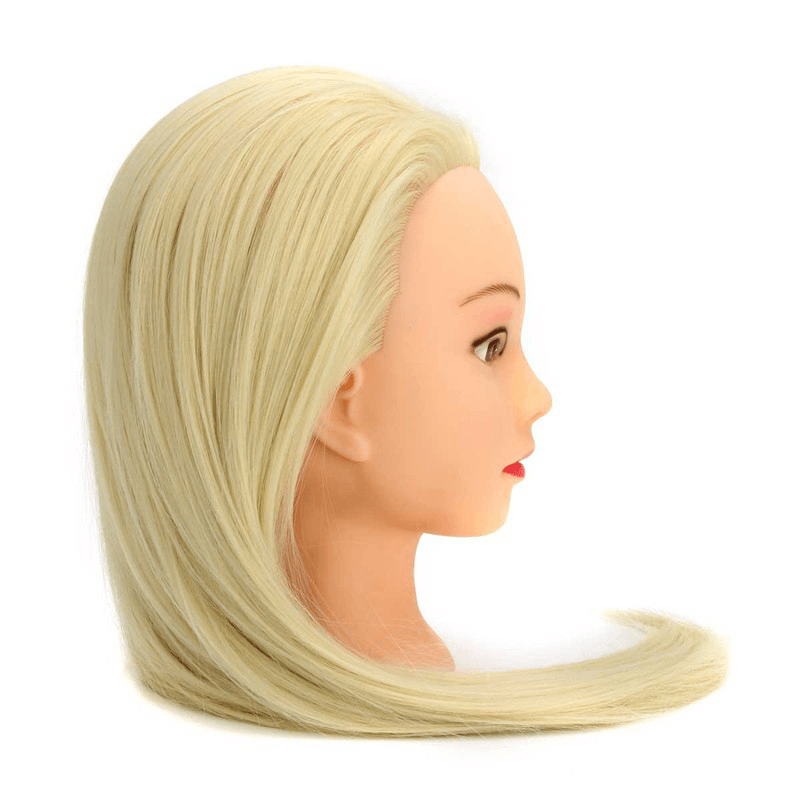 30% Real Hair Long Hairdressing Mannequin Training Practice Head Salon + Clamp - Trendha