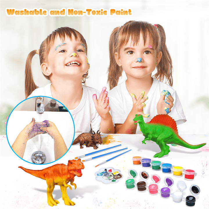 Pickwoo Dinosaur Painting Kit-Paint Your Own Sets Kids Science Arts and Crafts Sets with 12 Color Safe and Non-Toxic, Dinosaur Toys Easter Crafts Gifts Kids Boys & Girls - Trendha