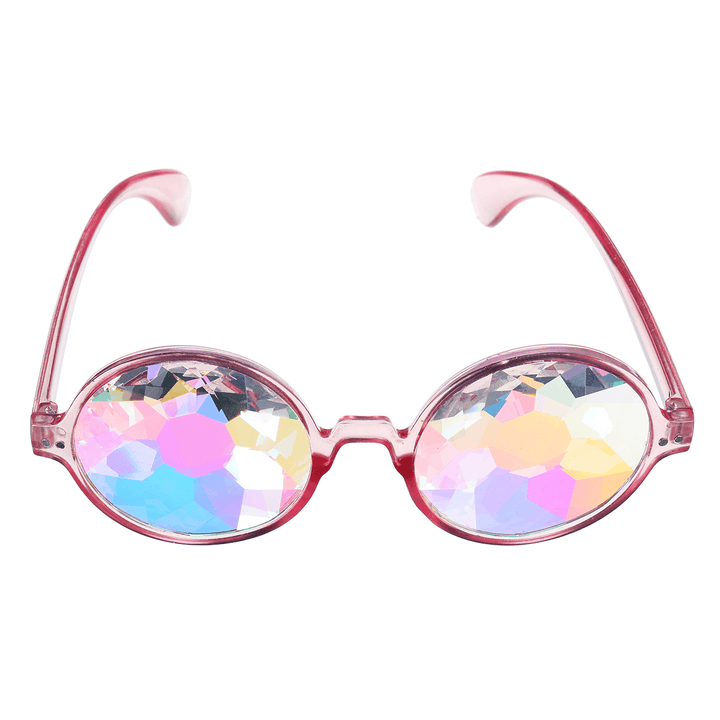 Unisex Party Kaleidoscope Glasses Glass Lens Costume Eyes Mirrored Retro Frame - Trendha