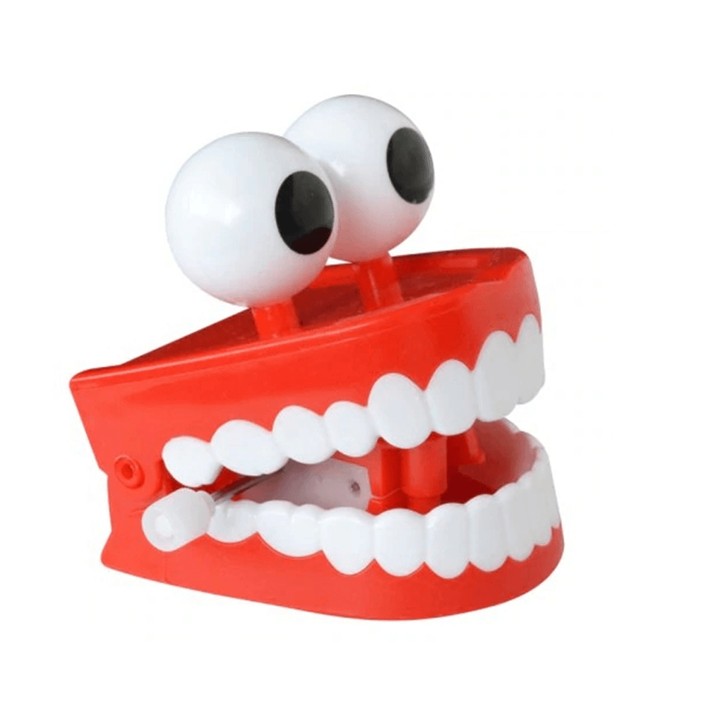 1Pc Clockwork Jumping Teeth Red Wind up Funny Mouth Tooth with Eyes Flashing Novelties Trick Toys - Trendha
