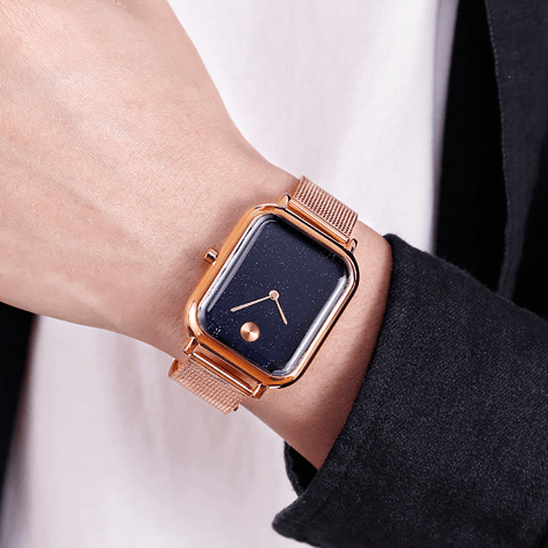 SKMEI 9187 Starry Sky Design Casual Style Waterproof Milanese Men Wristwatch Quartz Watch - Trendha