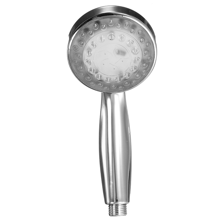 Chrome Bathroom Handheld ABS LED Shower Head 7 Color Changing Water Glow Light - Trendha