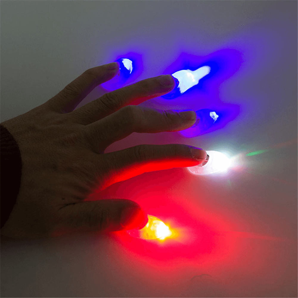 LED Finger Lights Tricks Finger Light Thumbs Light Finger Prank Toy Tool for Perform Halloween - Trendha