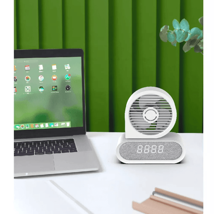 Happy Life HL009 Portable Desktop Fan Wireless Compatible Charging Time Display Low Noise for Home Office - Trendha