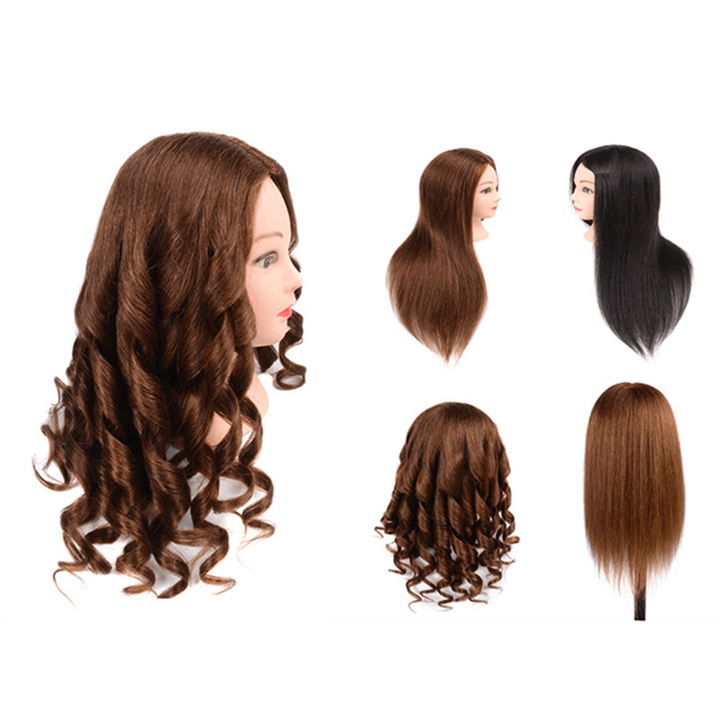 80% Human Hair Mannequin Head Yellow Natural Color with Clamp Practice Salon - Trendha