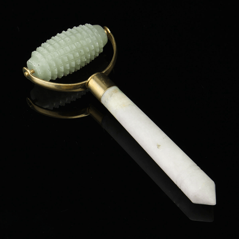 Facial Massage Roller Acupressure Acupoint Stick Natural Jade anti Wrinkle Massager Beauty Tool - Trendha
