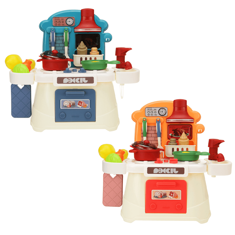Simulation Kitchen Cooking Pretend Playing House Early Education Toy Set with Light and Sound Effect for Kids Gift - Trendha