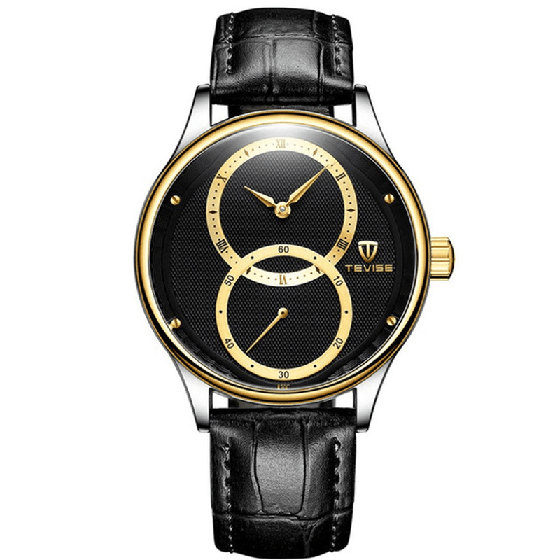 TEVISE 820C Casual Style Automatic Mechanical Watch 24 Hours Display Genuine Leather Band Men Watch - Trendha