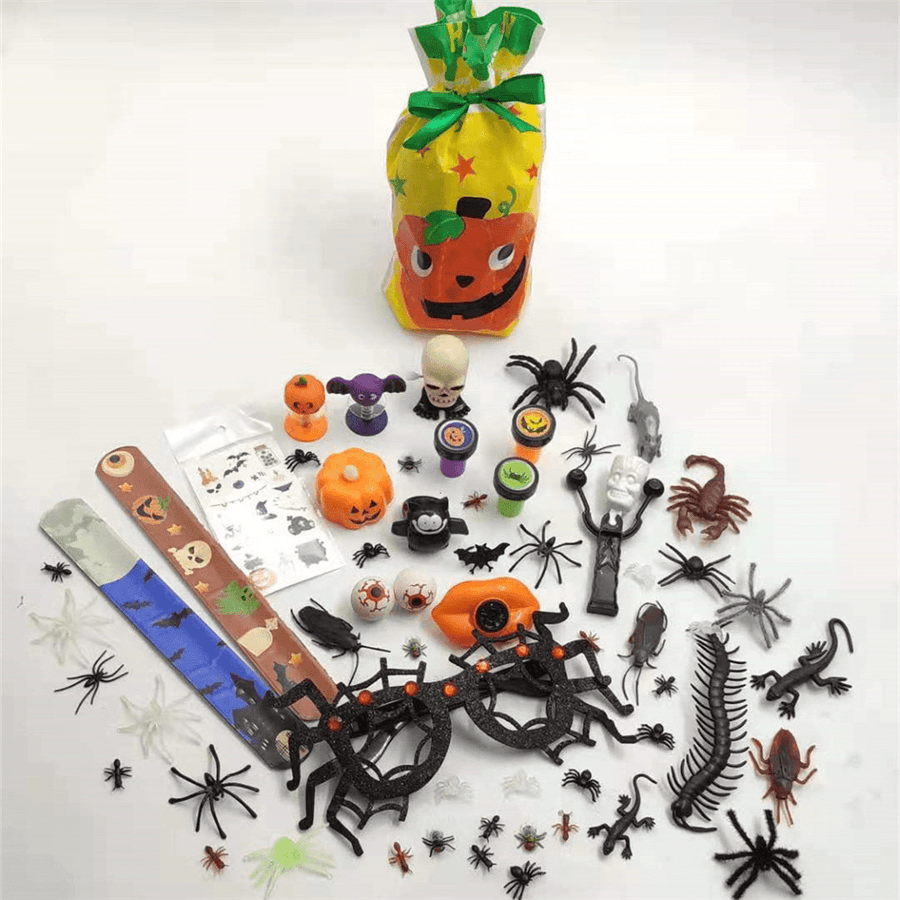 Halloween Party Gift Small Toy Decoration Set Tricky Spider Skull Pumpkin Bag Toys - Trendha