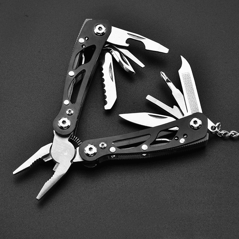 9 in 1 Folder Multi-Function Pliers Tool Stainless Steel Portable Tools with Nylon Bag - Trendha