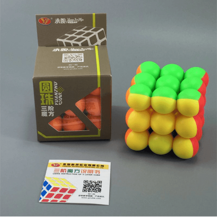 Classic round Ball Magic Cube Toys 3X3X3 PVC Sticker Block Puzzle Speed Cube - Trendha