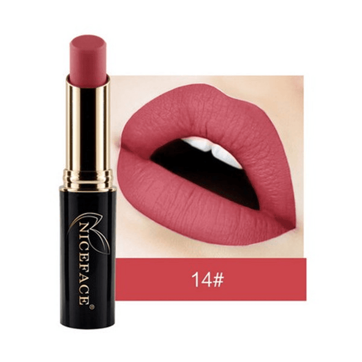 NICEFACE 24 Colors Shimmer Matte Metallic Halloween Velvet Lip Stick Makeup Long Lasting Waterproof - Trendha