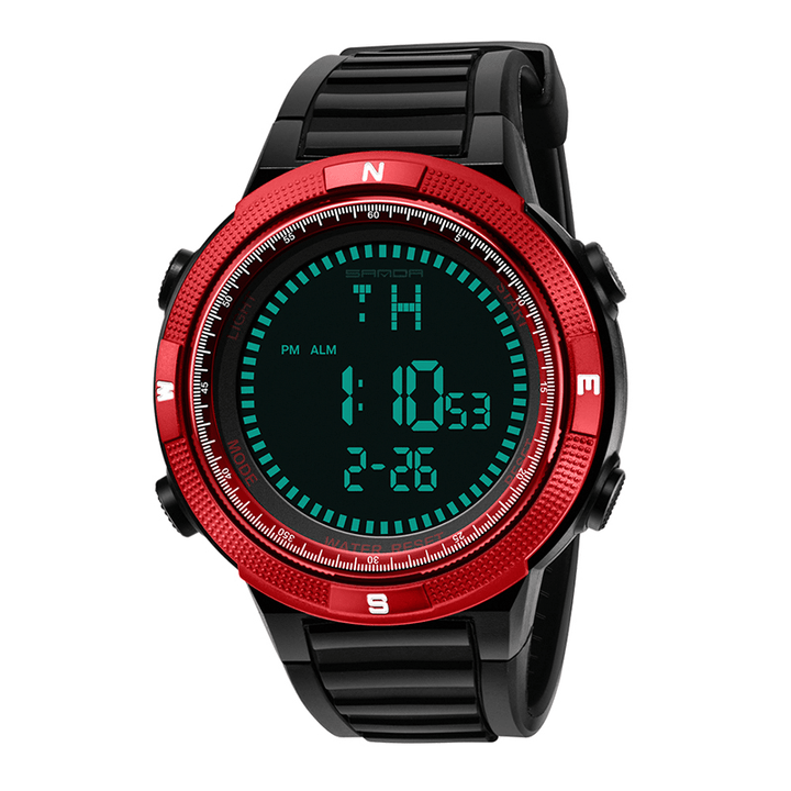 SANDA 360 Digital Watch Men Fashion Silicone Strap Calendar Luminous Display Outdoor Sport Watch - Trendha