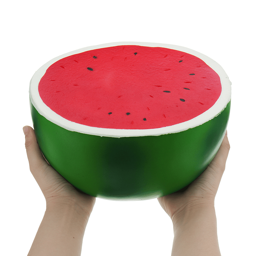 Giant Watermelon Squishy 9.84In 25*24*14CM Huge Fruit Slow Rising Soft Toy with Packaging Random Free Gift - Trendha