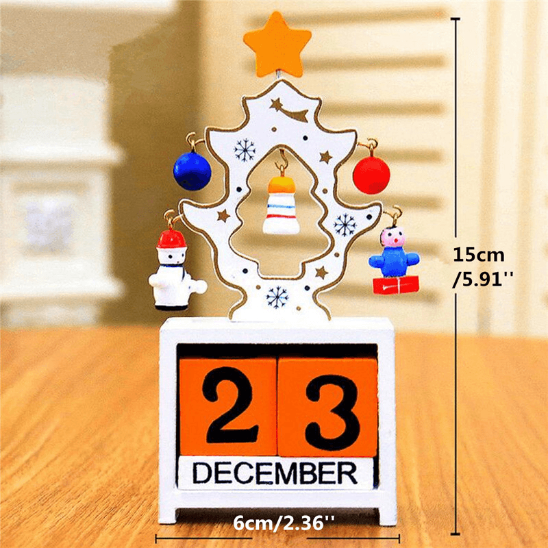 Christmas Creative Gift Mini Wooden Calendar Home Ornament Table Desk Decor - Trendha