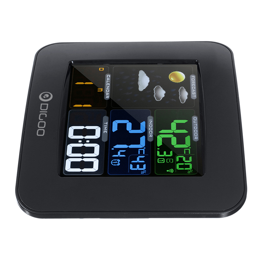 Wireless Weather Station Thermometer HD Screen Digital Humidity Temperature Clock+Sensor - Trendha