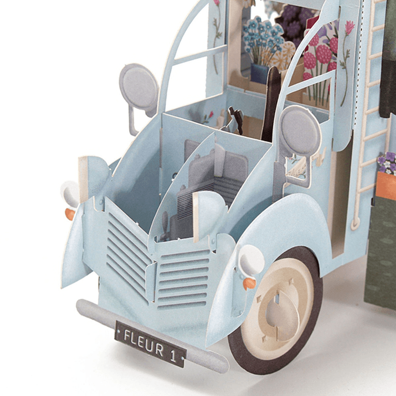 3D Pop up Car of Flower Greeting Cards Happy Anniversary Birthday Invitations - Trendha