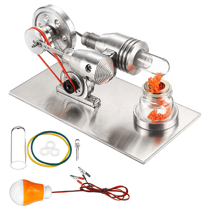 STEM Stainless Mini Hot Air Stirling Engine Motor Model Educational Toy Kit - Trendha