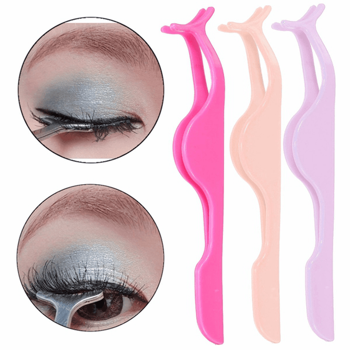 Plastic False Eyelash Remover Tweezer Eye Lash Extension Applicator Nipper Clip Tweezers Makeup Tool - Trendha