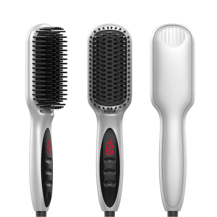 Beard Hair Straightener Brush Comb Multi-Functional Quick Heated Hair Comb Beard Straightener Brush Curling Tool - Trendha