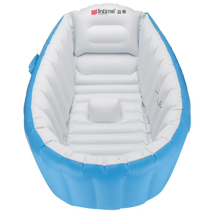 Portable Baby Inflatable Bathtub Thickening Folding Washbowl Tub-Pink/Blue - Trendha