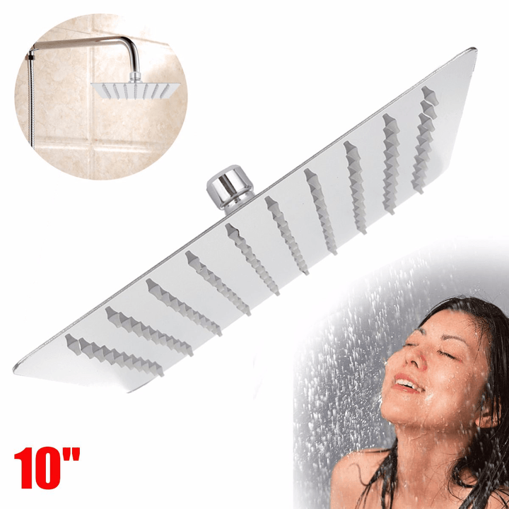 10 Inch 25*25Cm Square Top Spray Shower High Pressure 304 Stainless Steel Shower Head - Trendha