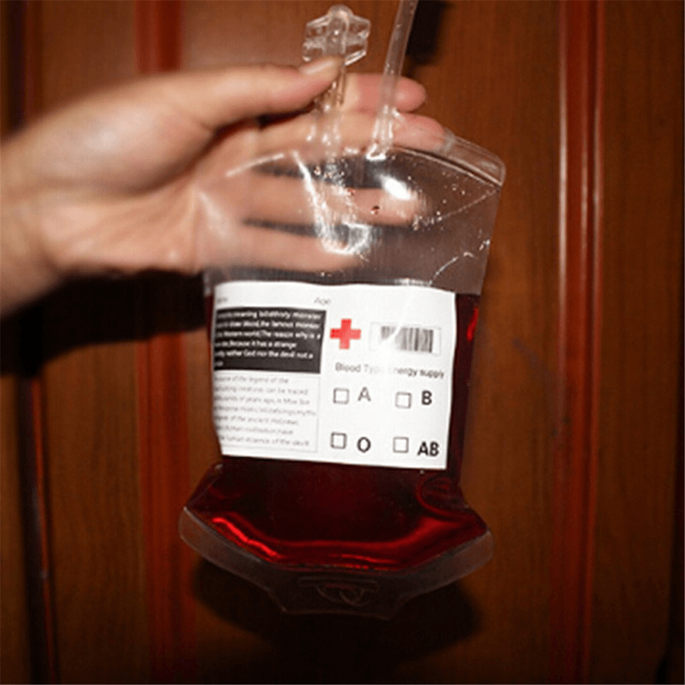 350ML Vampire Transparent Blood Bag PVC Reusable Blood Juice Energy Drink for Halloween Decorations - Trendha