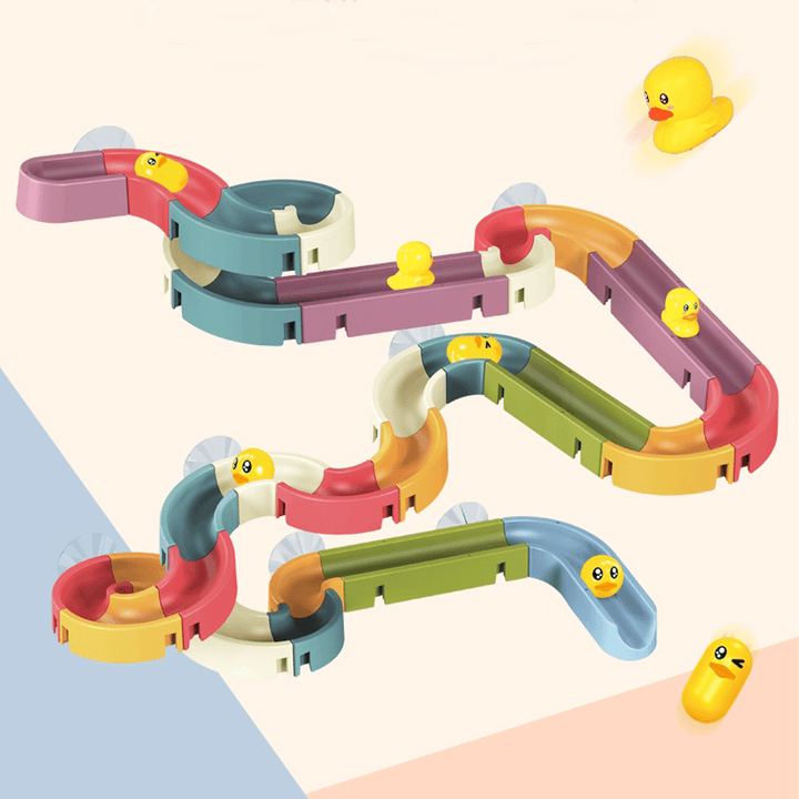 Rich Color Baby Bathroom Duck Play Water Track Slideway Game DIY Assembly Puzzle Early Education Set Toy for Kids Gift - Trendha