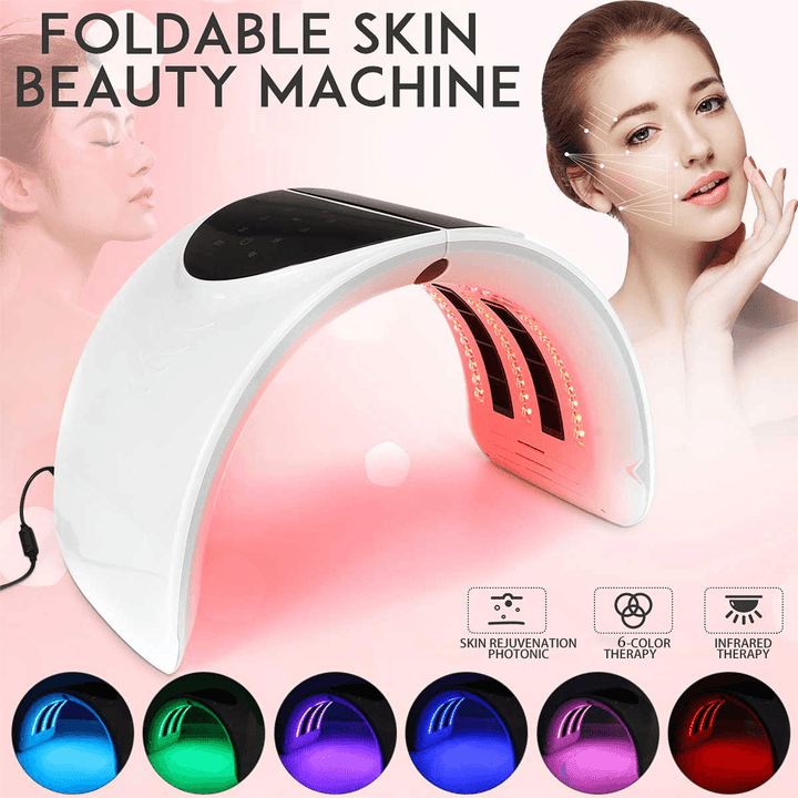 Foldable 7 Color PDT Facial Mask Face Lamp Machine Photon Therapy LED Light Skin Rejuvenation anti Wrinkle Skin Care Beauty Mask - Trendha