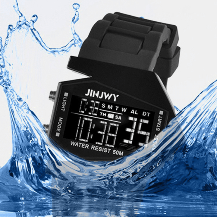 Fashion Multi-Function LED Display Men Watch 5ATM Waterproof Stopwatch Luminous Electronic Digital Watch - Trendha