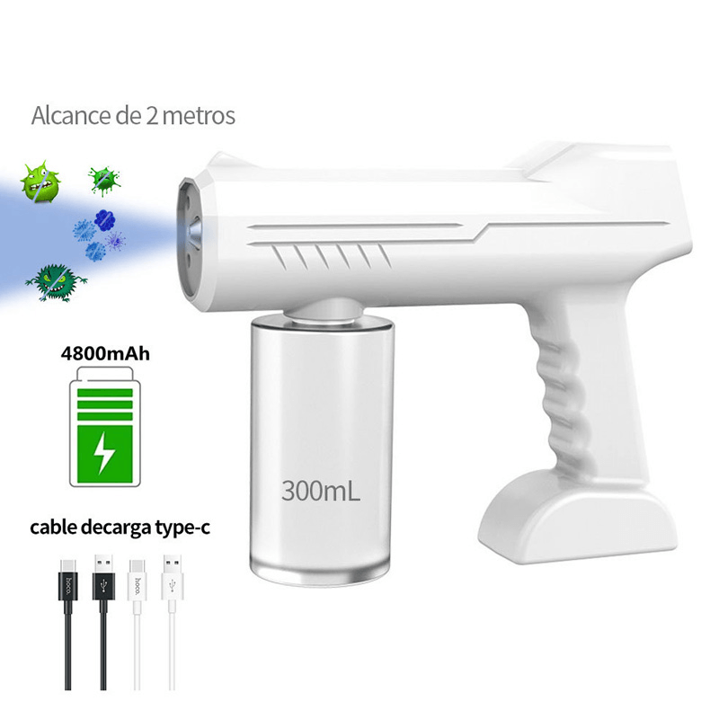 Nano Atomizing Disinfection Sprayer Nebulizers Blue Light Steam Sterilization Handheld Wireless Sanitizing Spray Fogger - Trendha