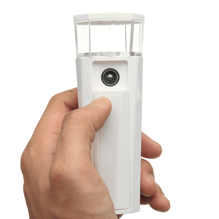 White Nano Sprayer Moisturizing USB Rechargeable Face Humidifier Portable Dual Use Power Bank - Trendha