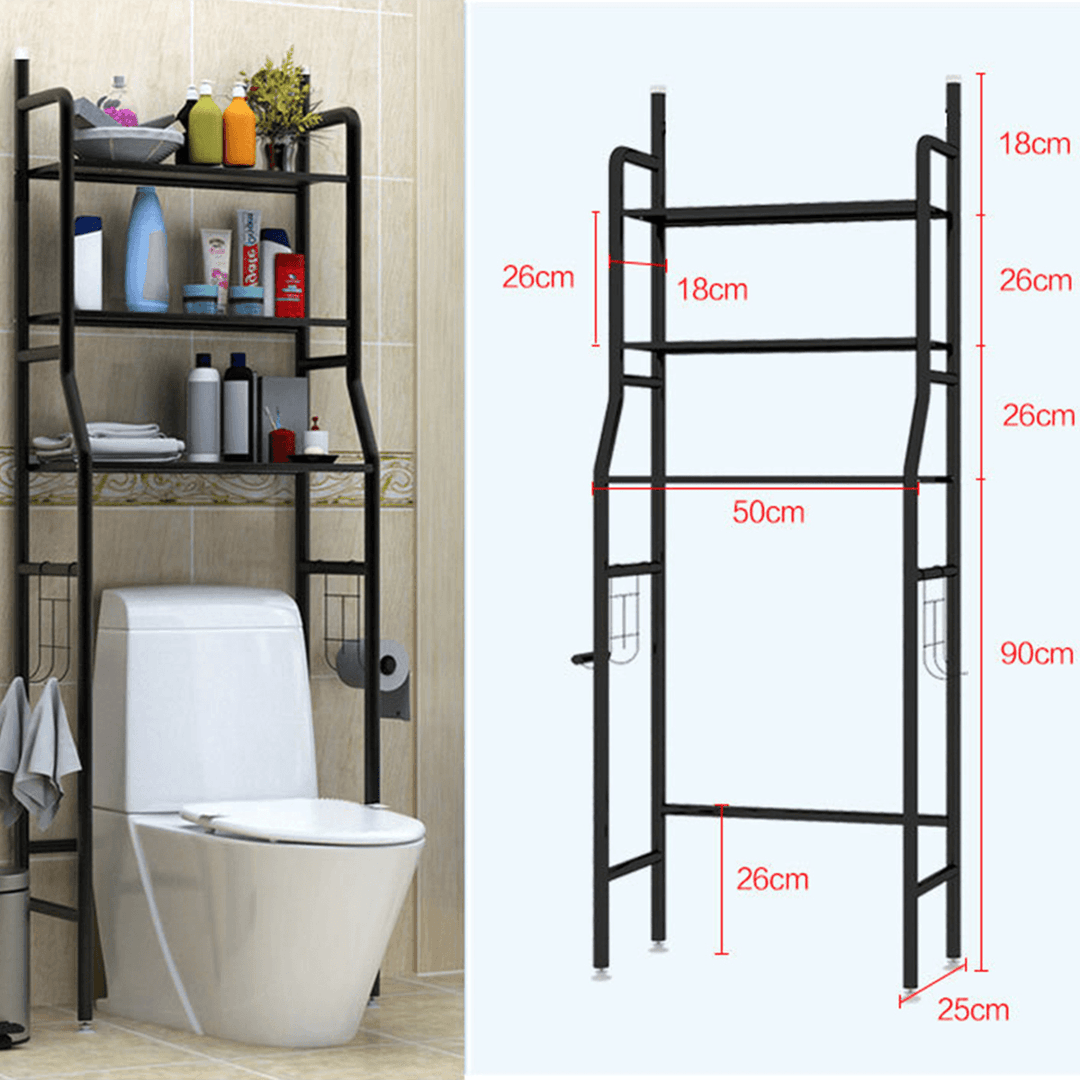 Bathroom Toilet Storage Rack Wall Punch-Free Toilet Washbasin Storage Shelf Bathroom Shelf Rack - Trendha