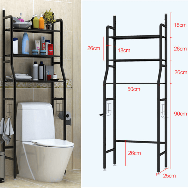 Bathroom Toilet Storage Rack Wall Punch-Free Toilet Washbasin Storage Shelf Bathroom Shelf Rack - Trendha