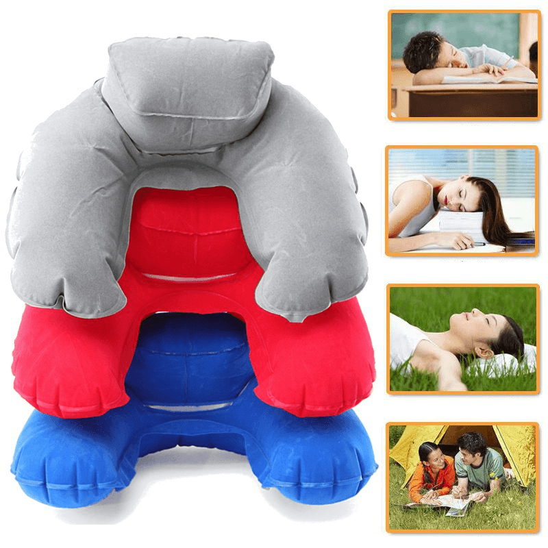 Inflatable Soft Travel Pillow Air Cushion Neck U-Shaped Rest Compact - Trendha