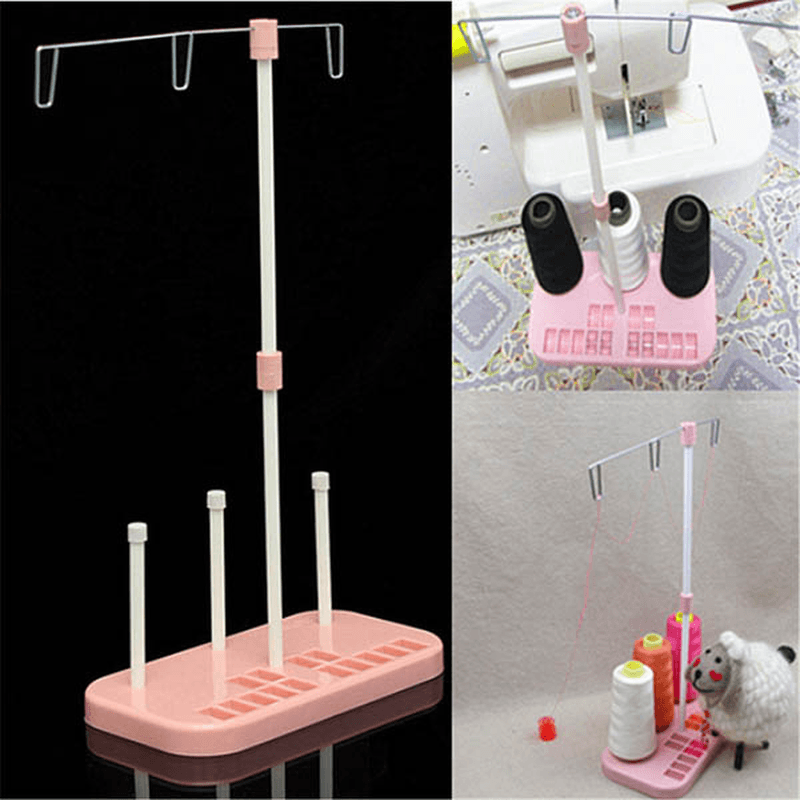 Pink Three Spool Thread Stand Holder Household Sewing Machine Accessories - Trendha