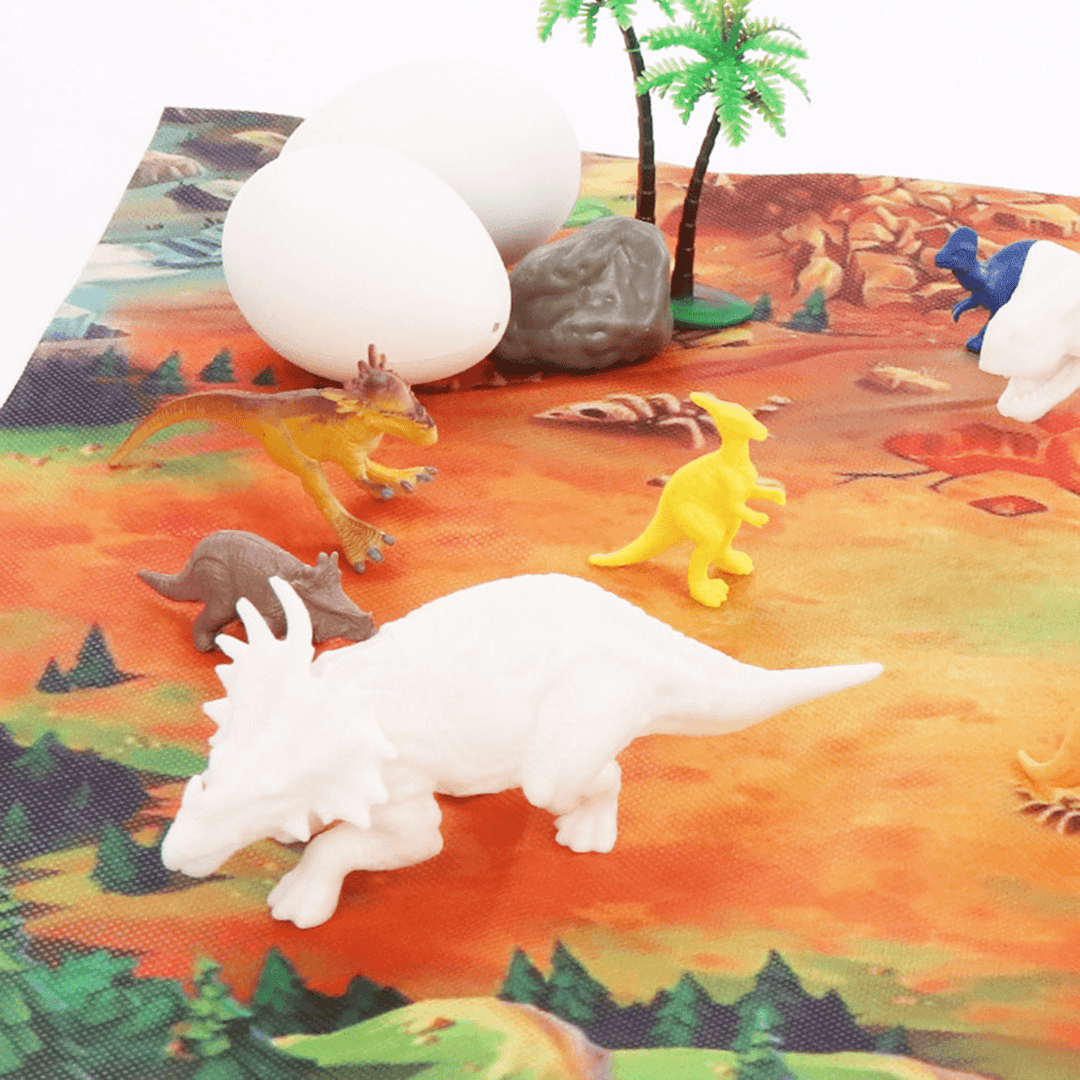 38Pcs Jungle Wildlife Animal Diecast Dinosaur Model Puzzle Drawing Early Education Set Toy for Kids Gift - Trendha