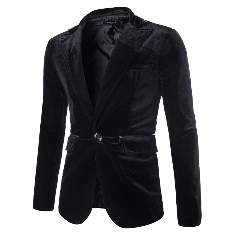 100% Cotton Corduroy Solid Color Long Sleeve Casual Blazers Business Suit - Trendha