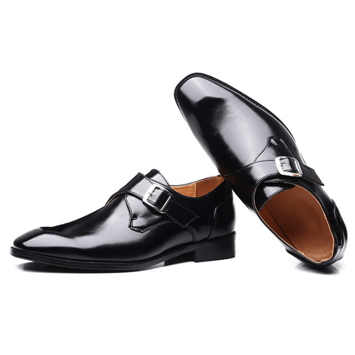 Men Buckle Square Toe Breathable Comfy Business Formal Shoes - Trendha