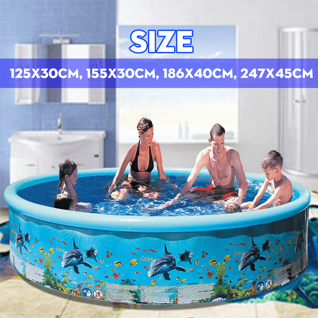 125/155/186/247Cm Retractable Inflatable Swimming Pool Large Family Summer Outdoor Play Party Supplies for Kids Adult - Trendha