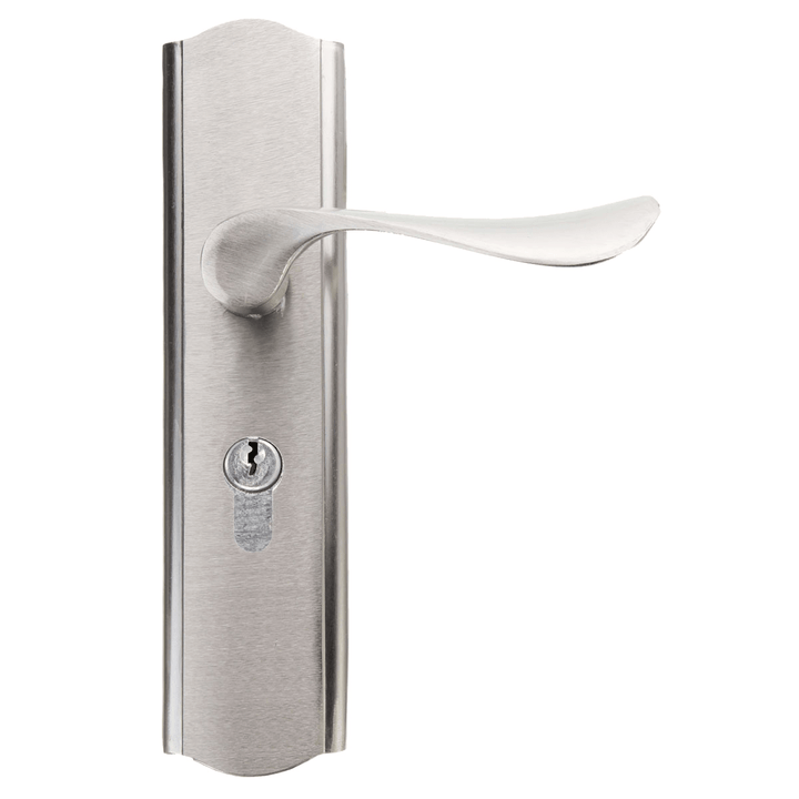 Polished Door Handle Front Back Lever Lock Cylinder Dual Latch with Keys - Trendha