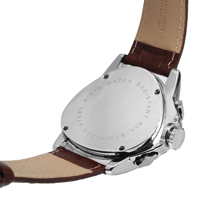 JARAGAR 6516 Fashion Men Automatic Watch Creative Triangle Dial Week Date Display Genuine Leather Mechanical Watch - Trendha